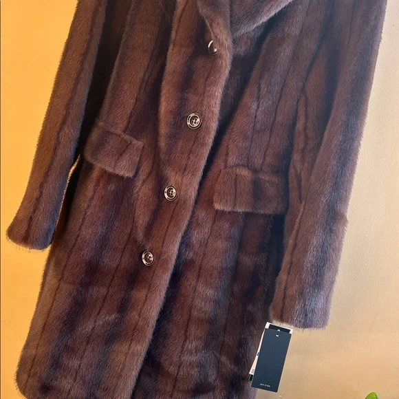 NWT Jones New York Faux Fur Coat Size XL Brown - Picture 3 of 6
